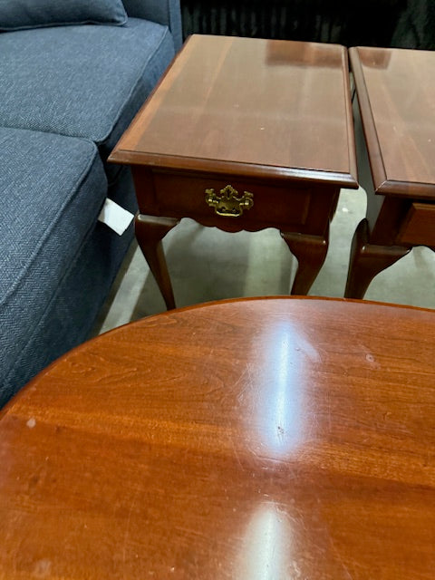 Cherry Wood Coffee Table with Two End Tables Matching Pennsylvania House