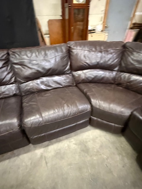 *Free Delivery* Large Real Leather 6 Piece Sectional Couch Power Recliners