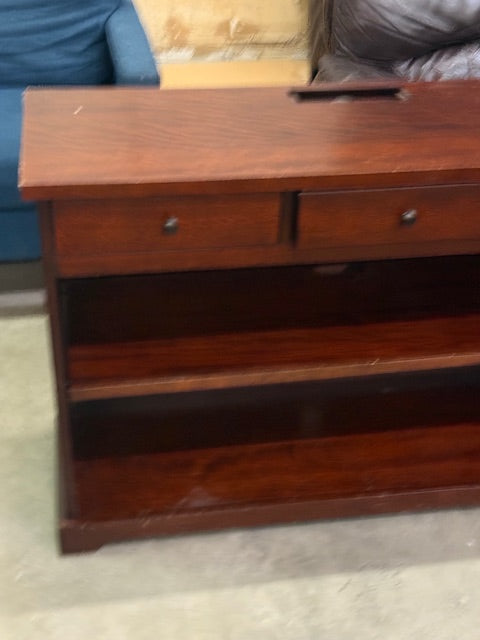 Pottery Barn Console Stand with Plug and Shelves