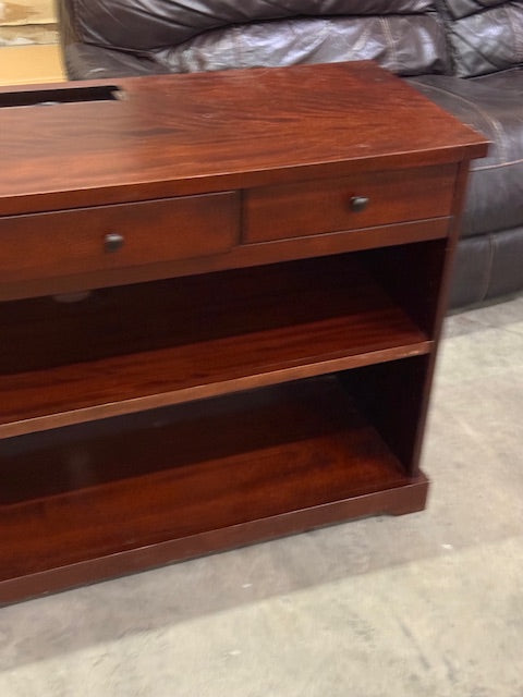 Pottery Barn Console Stand with Plug and Shelves