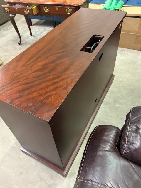 Pottery Barn Console Stand with Plug and Shelves