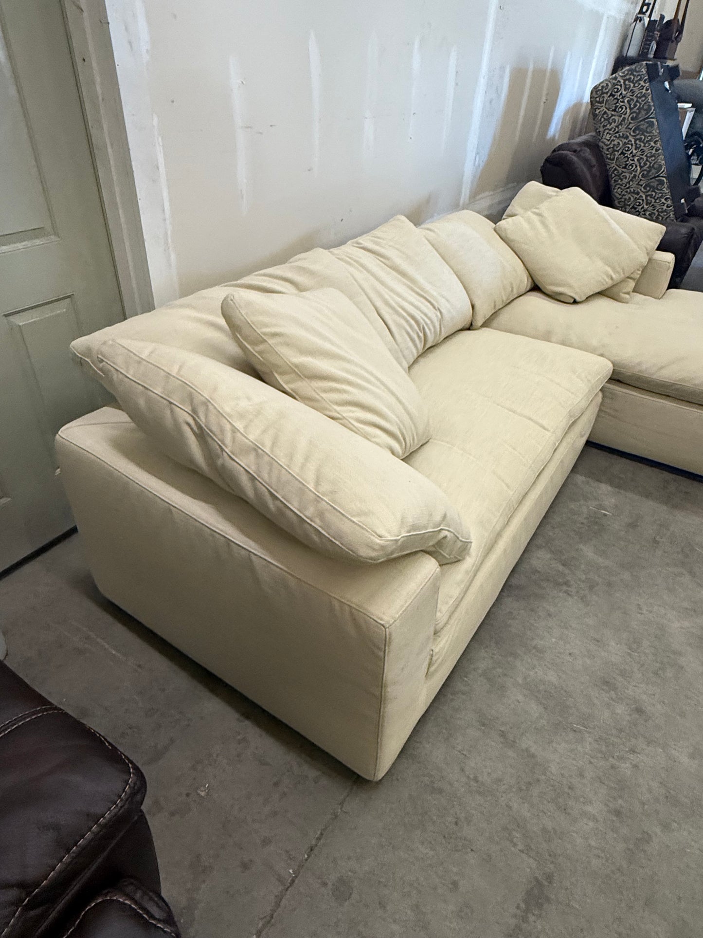 2025 Restoration Hardware Cloud Performance Fabric Sectional – Right-Arm Chaise Bench Seat – $3,999 (Milton, VT)
