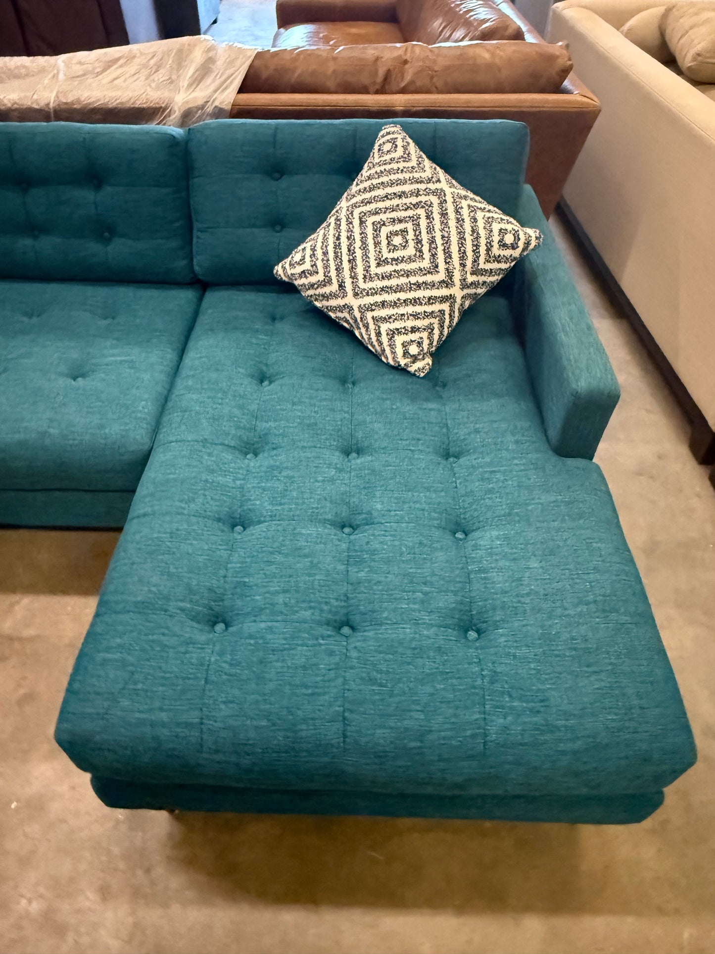 *Free Delivery* Joybird Elliot Emerald Sectional (Retails $3,000) Modern Design