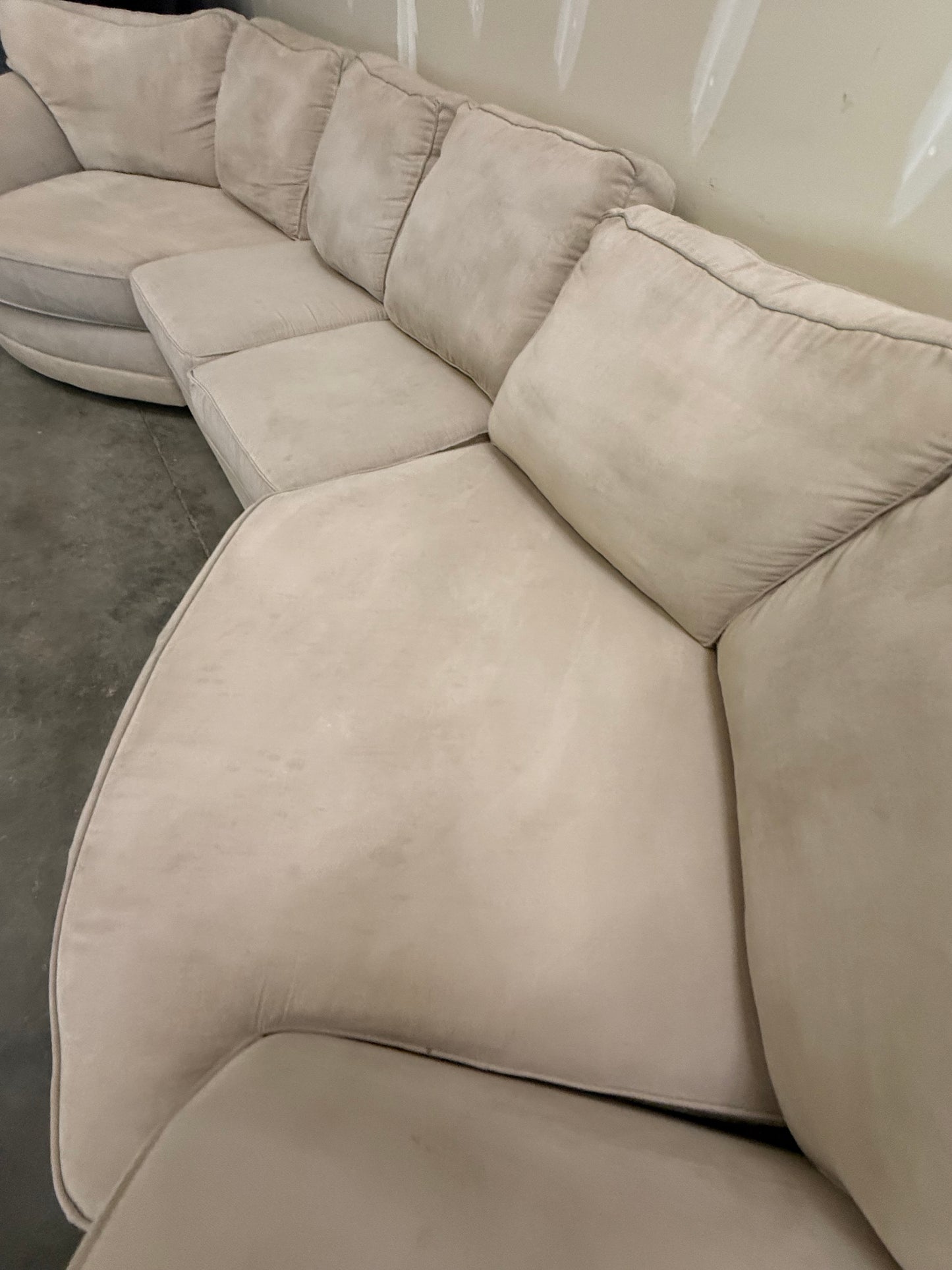 *Free Delivery* Extra Large Double-Cuddler Sectional Couch Beige