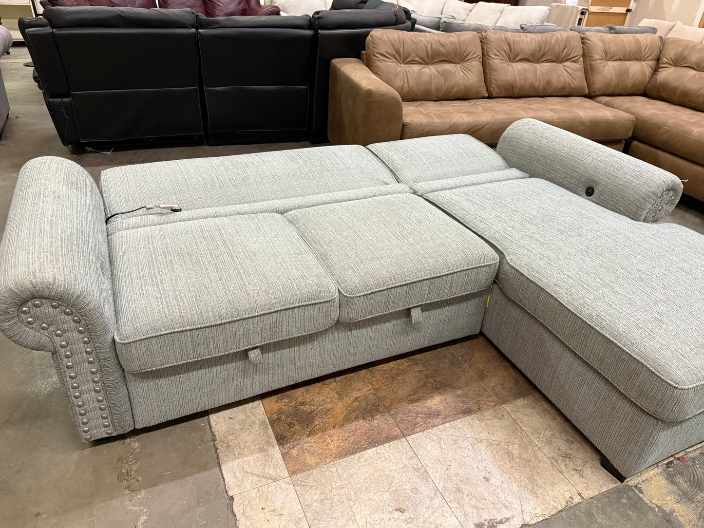 *Free Delivery* Like-New, Store Return Sectional - Converts to Bed - Storage