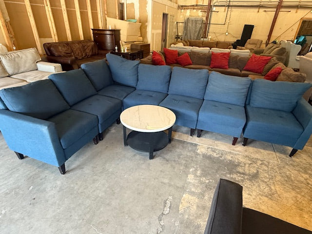 *Free Delivery* 7 Piece Blue Modular Couch