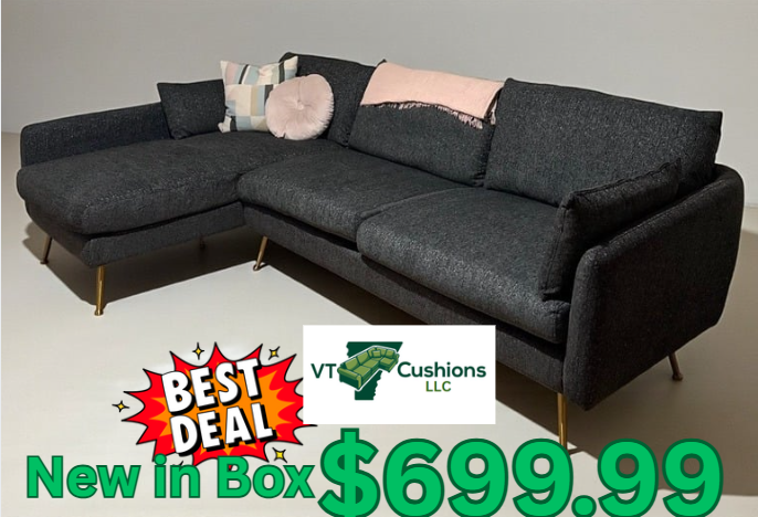 *Free Delivery* Brand New in the Box Albany Park "Park" Sectional Dark Gray