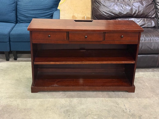 Pottery Barn Console Stand with Plug and Shelves