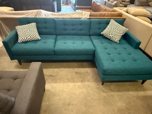 *Free Delivery* Joybird Elliot Emerald Sectional (Retails $3,000) Modern Design