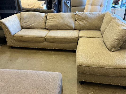 *Free Delivery* 2 Piece Sectional Couch with Nailhead Pattern