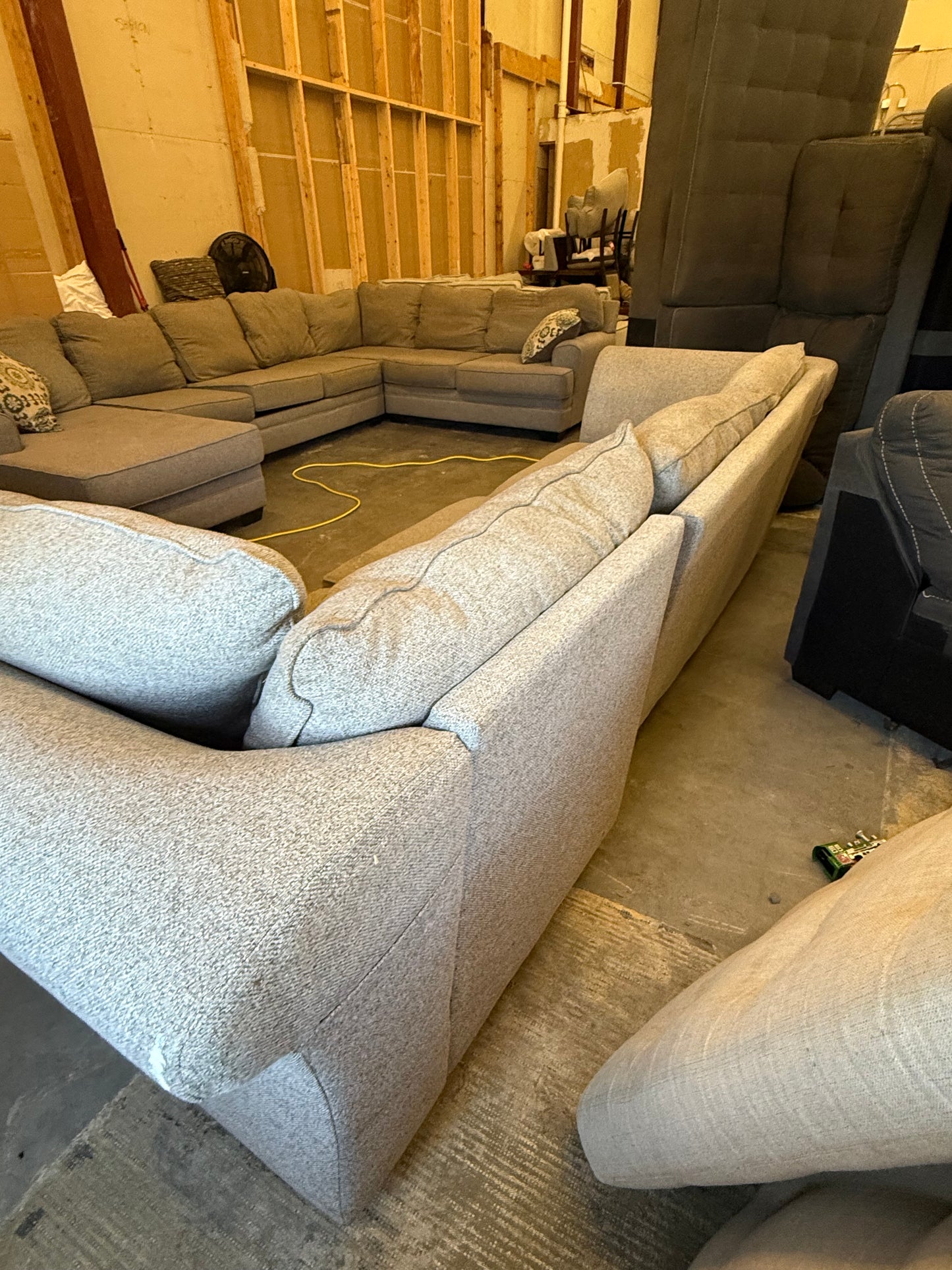 *Free Delivery* 2 Piece Sectional Couch with Nailhead Pattern