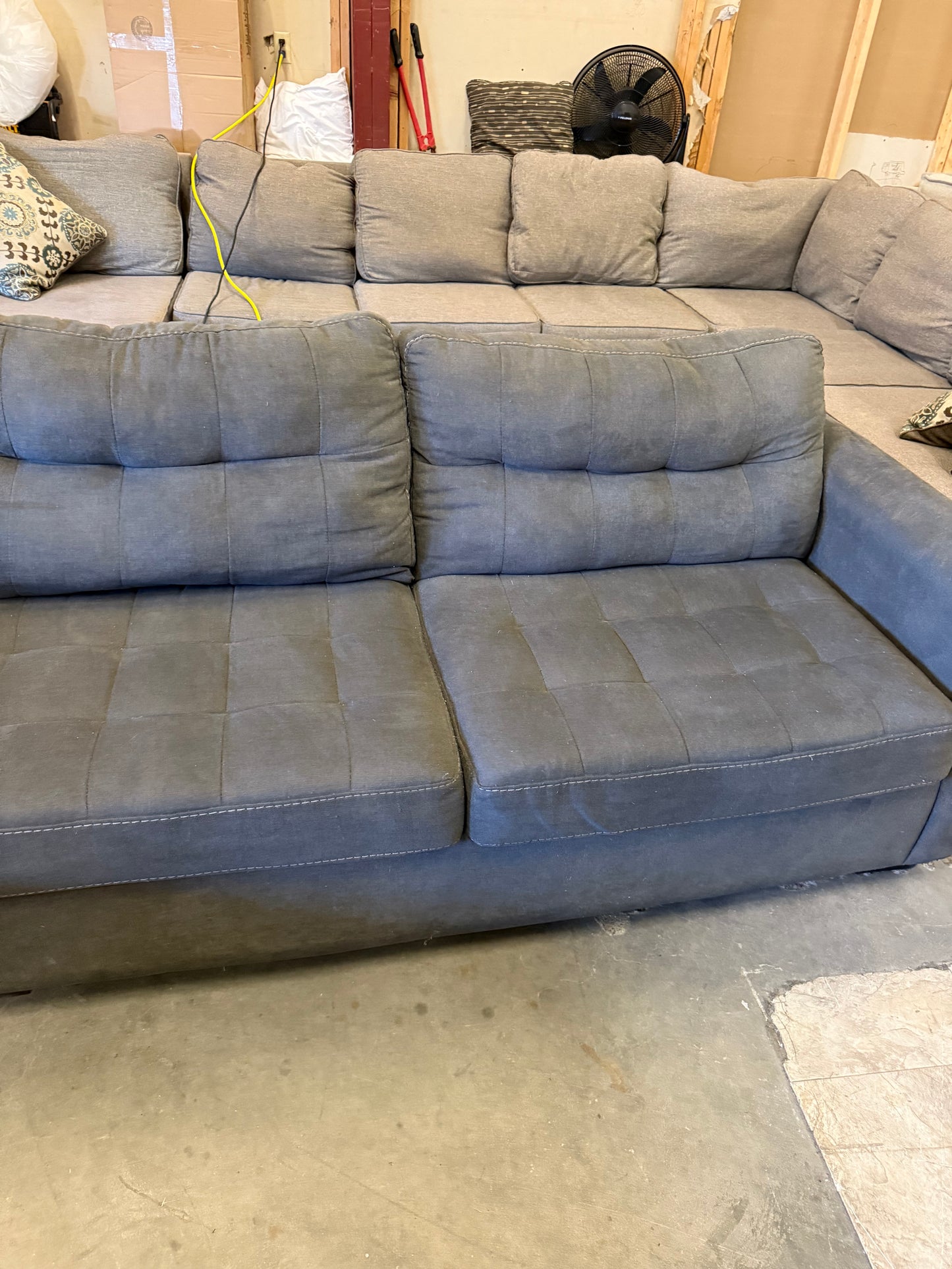 *Free Delivery* 2 Piece Sectional Couch Gray