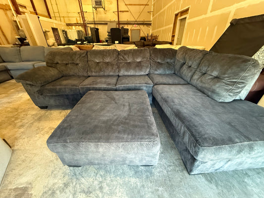 *Free Delivery* Great Condition Ashley Dark Gray Couch with Matching Ottoman