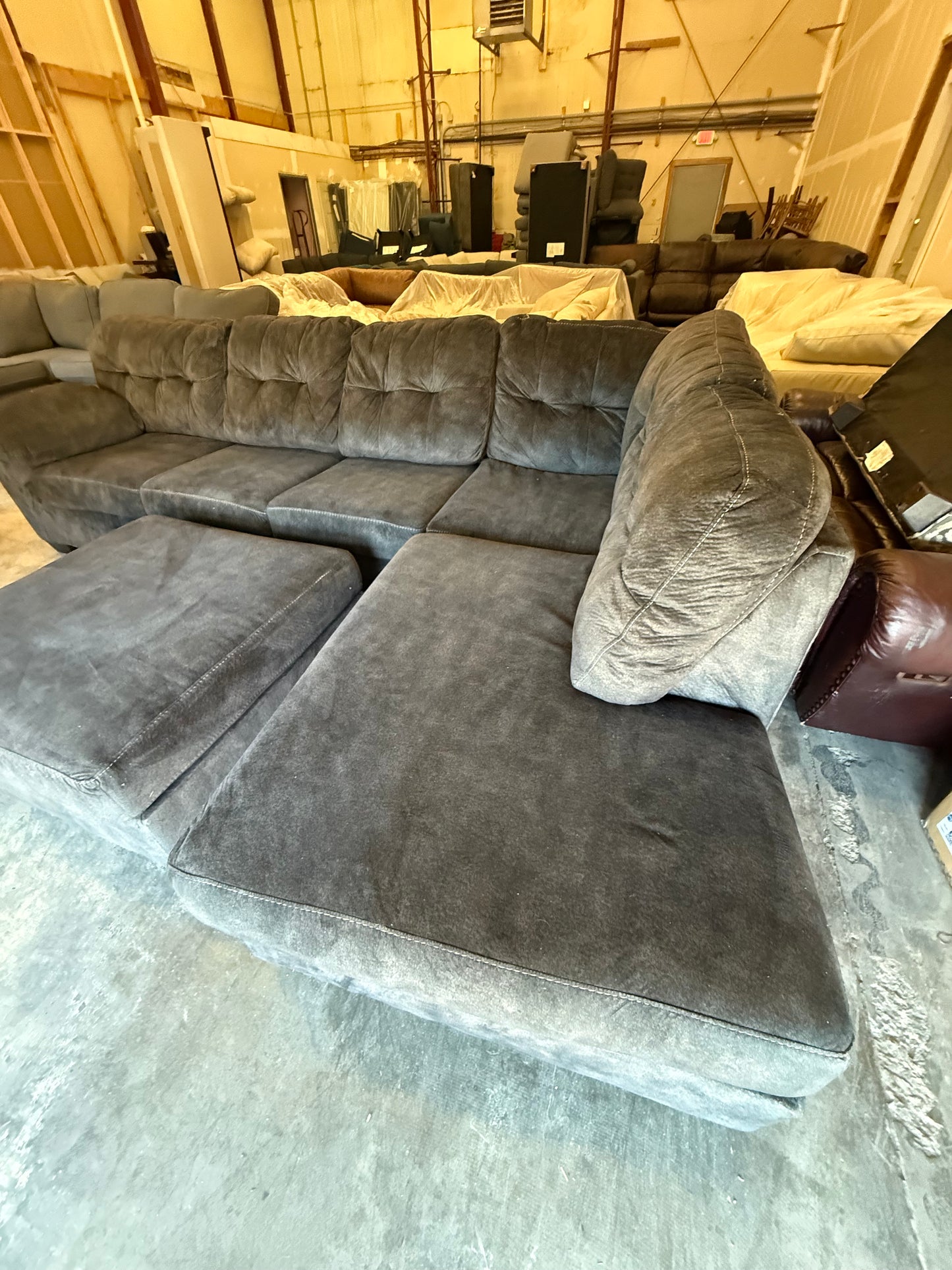 *Free Delivery* Great Condition Ashley Dark Gray Couch with Matching Ottoman