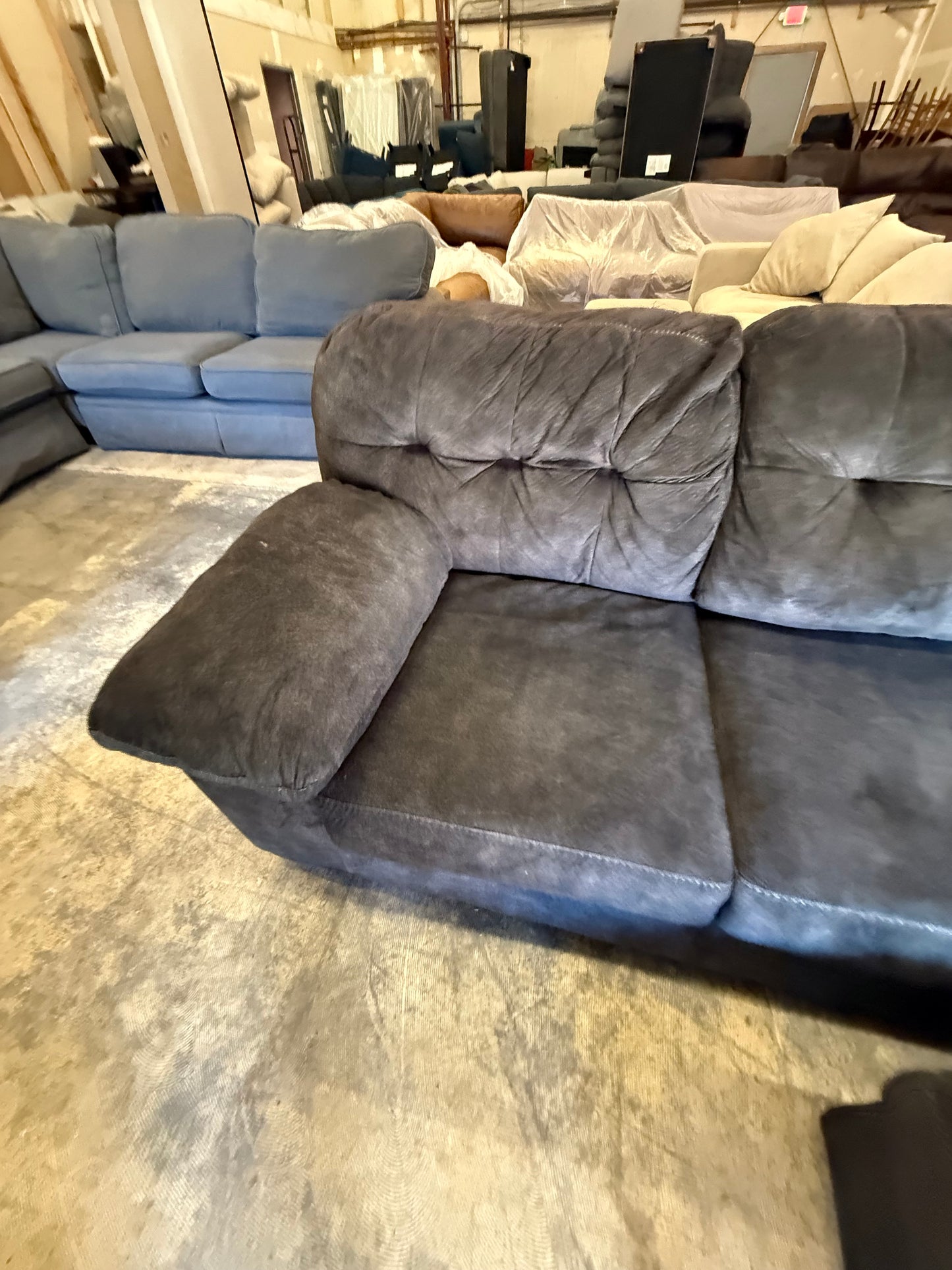 *Free Delivery* Great Condition Ashley Dark Gray Couch with Matching Ottoman