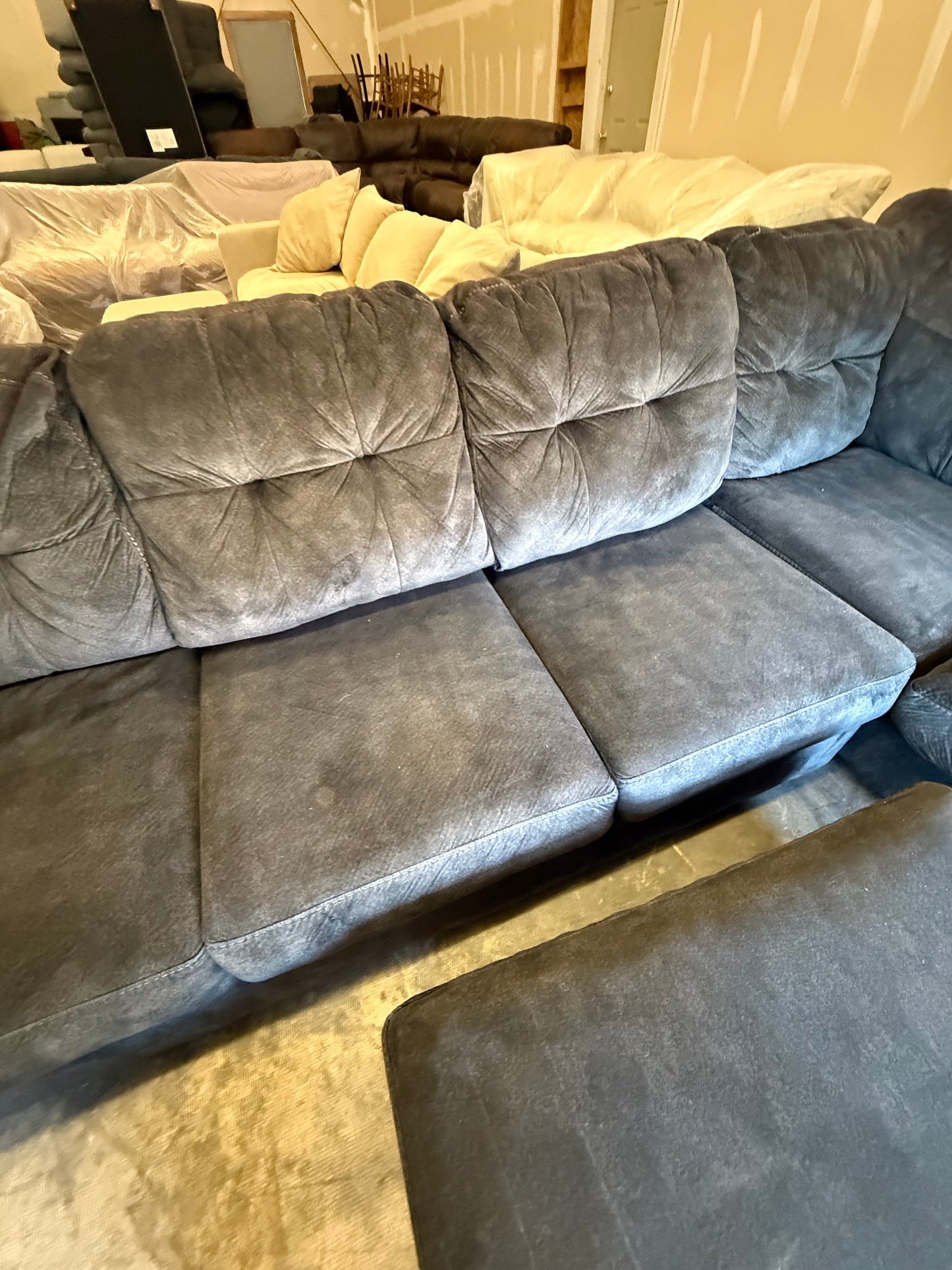 *Free Delivery* Great Condition Ashley Dark Gray Couch with Matching Ottoman