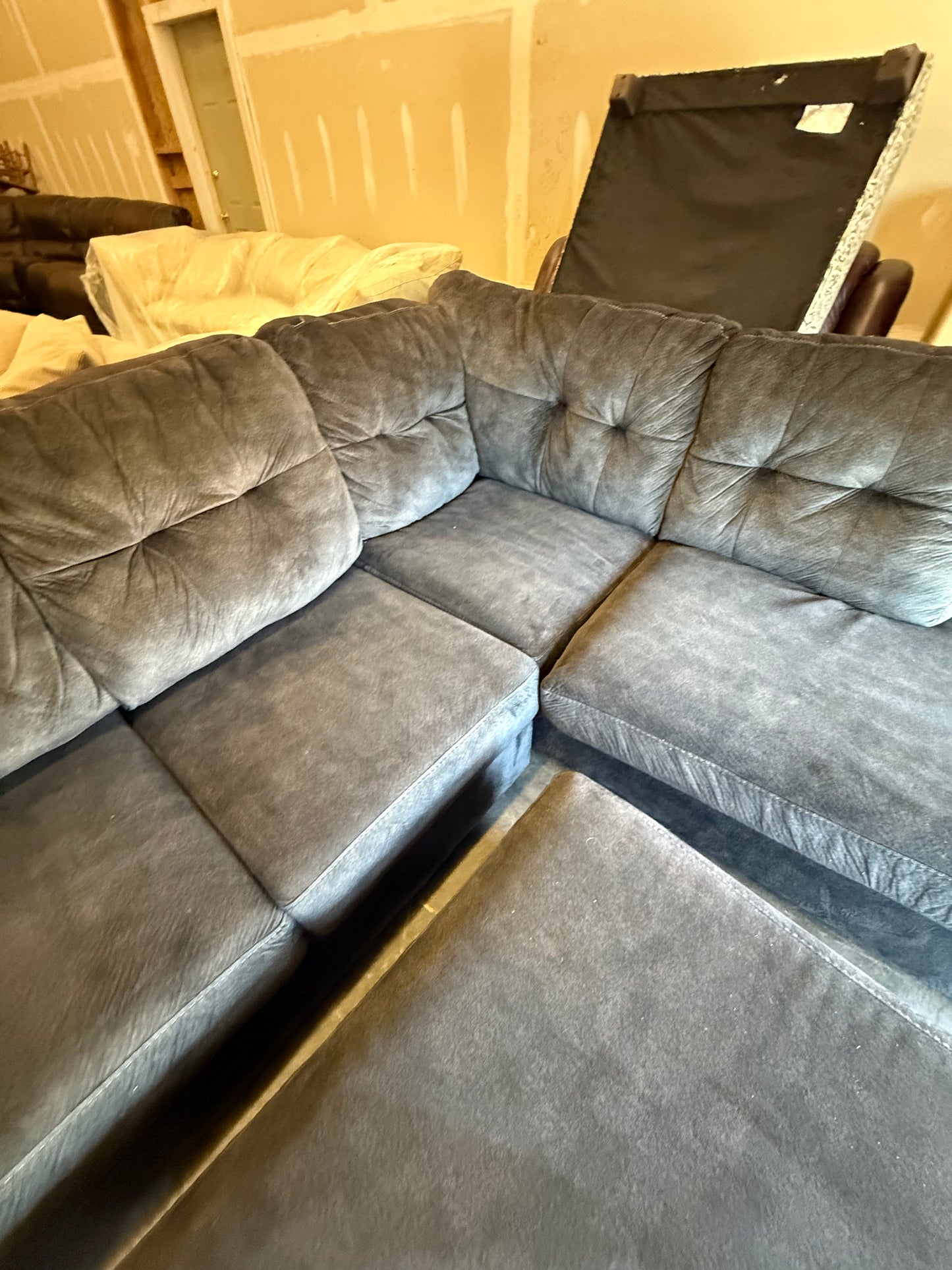 *Free Delivery* Great Condition Ashley Dark Gray Couch with Matching Ottoman