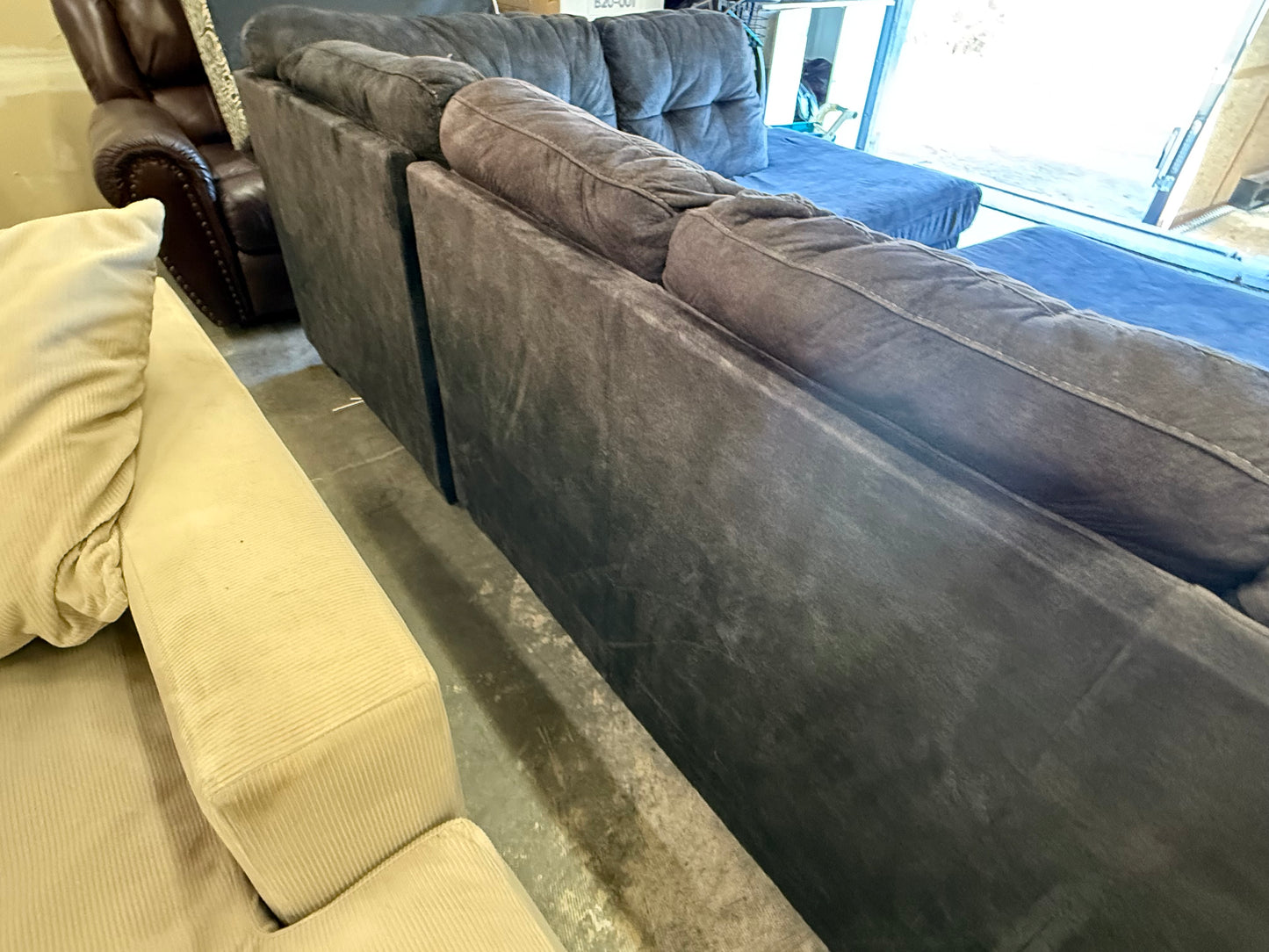 *Free Delivery* Great Condition Ashley Dark Gray Couch with Matching Ottoman