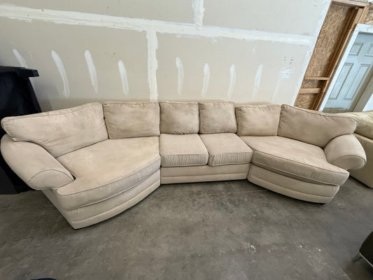 *Free Delivery* Extra Large Double-Cuddler Sectional Couch Beige