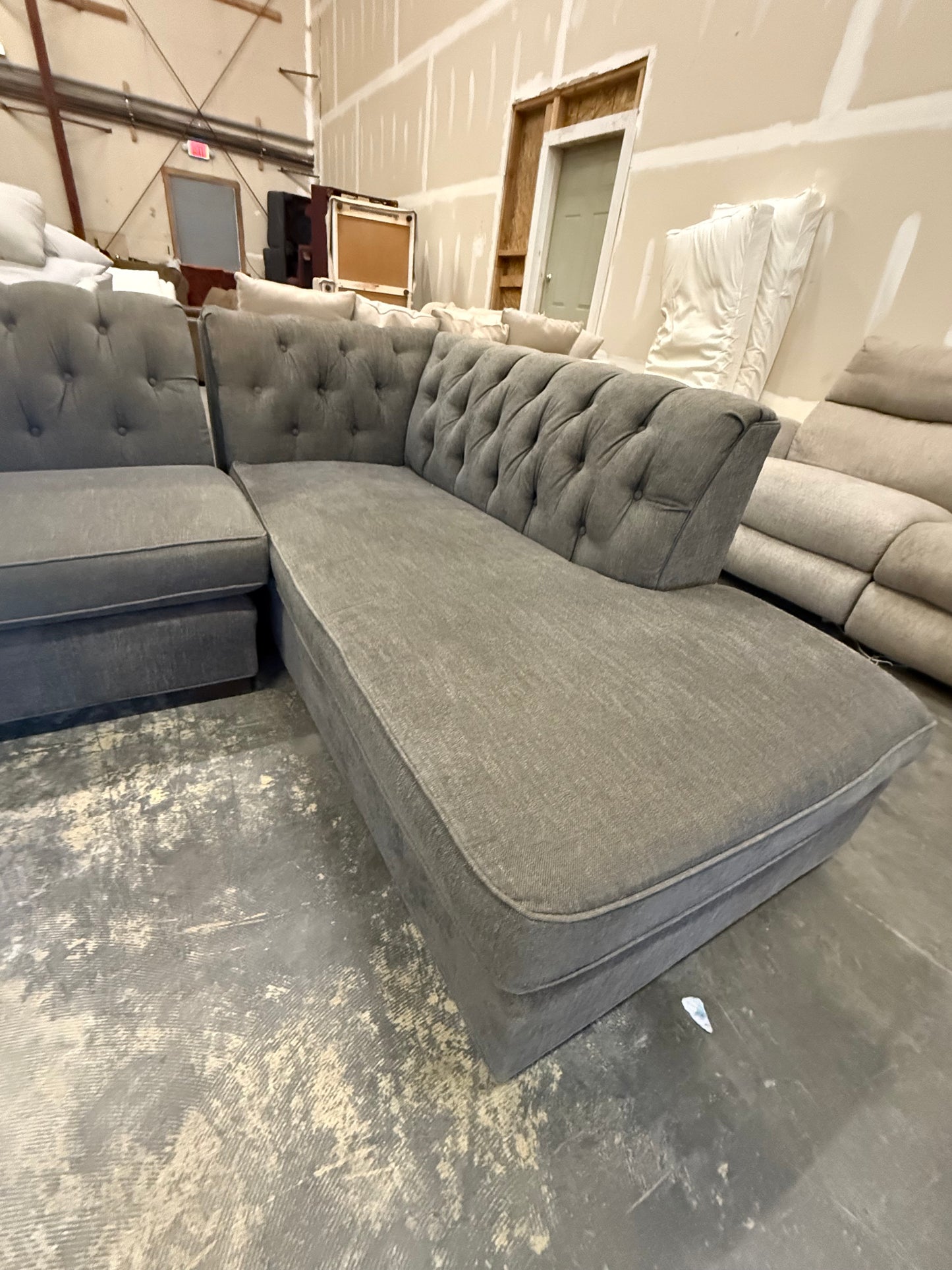*Free Delivery* Extra Large Tufted Mitch Gold and Bob Williams 3-Piece Couch (Retails $10k+)