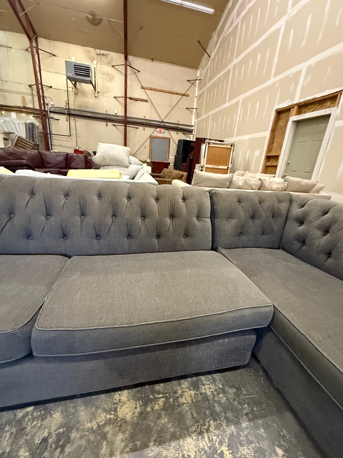 *Free Delivery* Extra Large Tufted Mitch Gold and Bob Williams 3-Piece Couch (Retails $10k+)