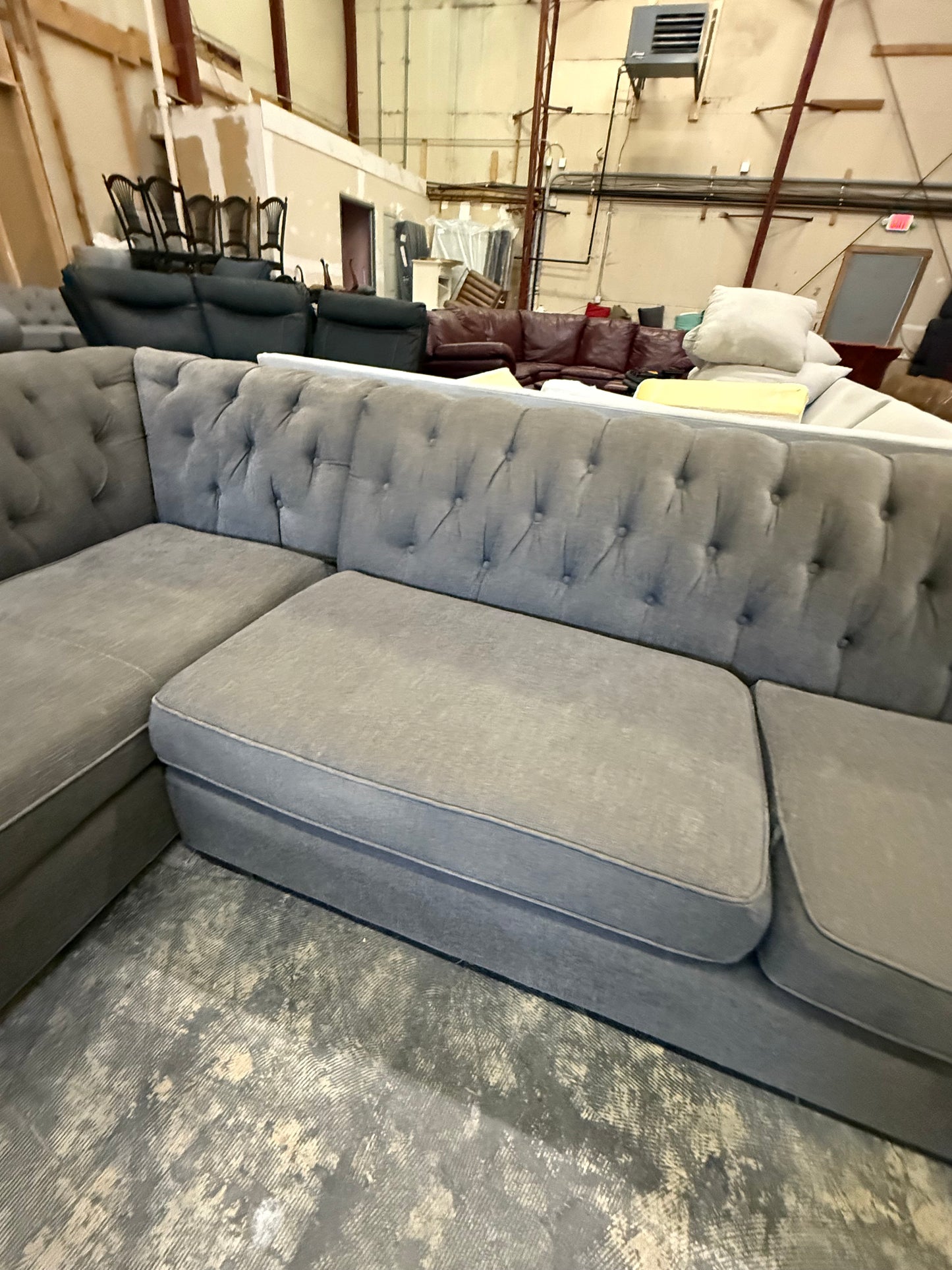 *Free Delivery* Extra Large Tufted Mitch Gold and Bob Williams 3-Piece Couch (Retails $10k+)