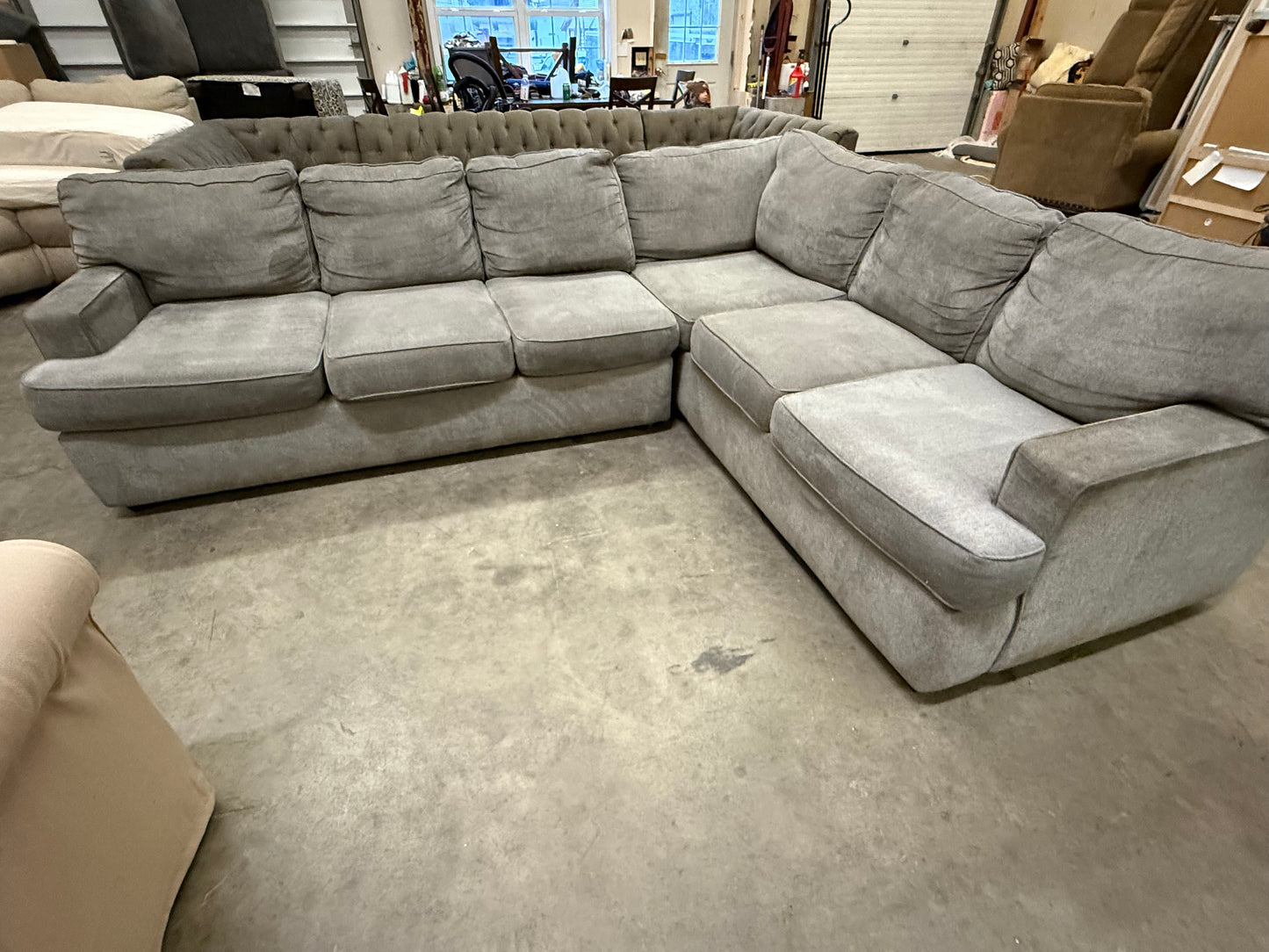 *Free Delivery* Gray Sectional Couch 2 Piece Large