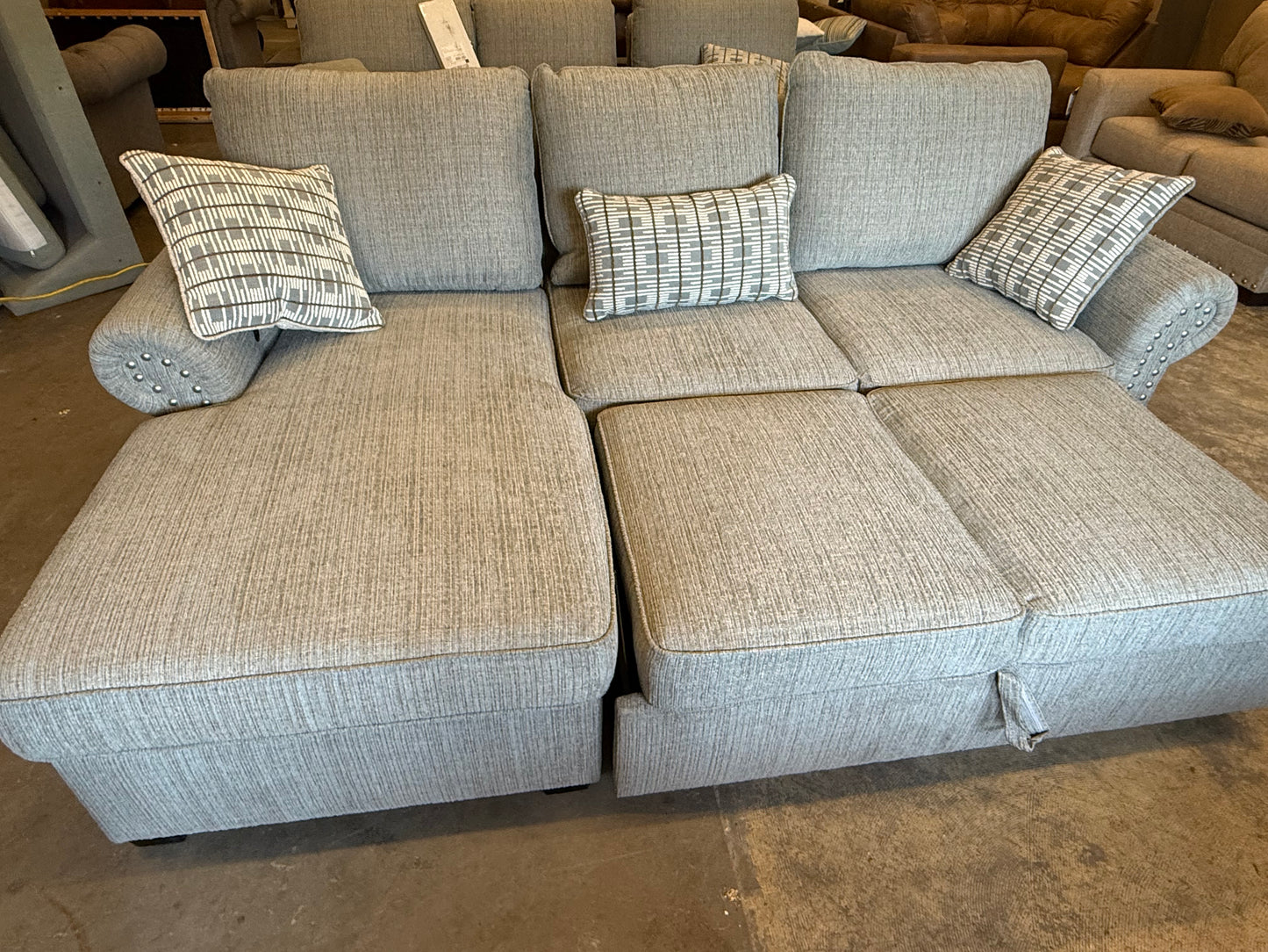 *Free Delivery* Like-New, Store Return Sectional with Pullout Bed and USB Ports