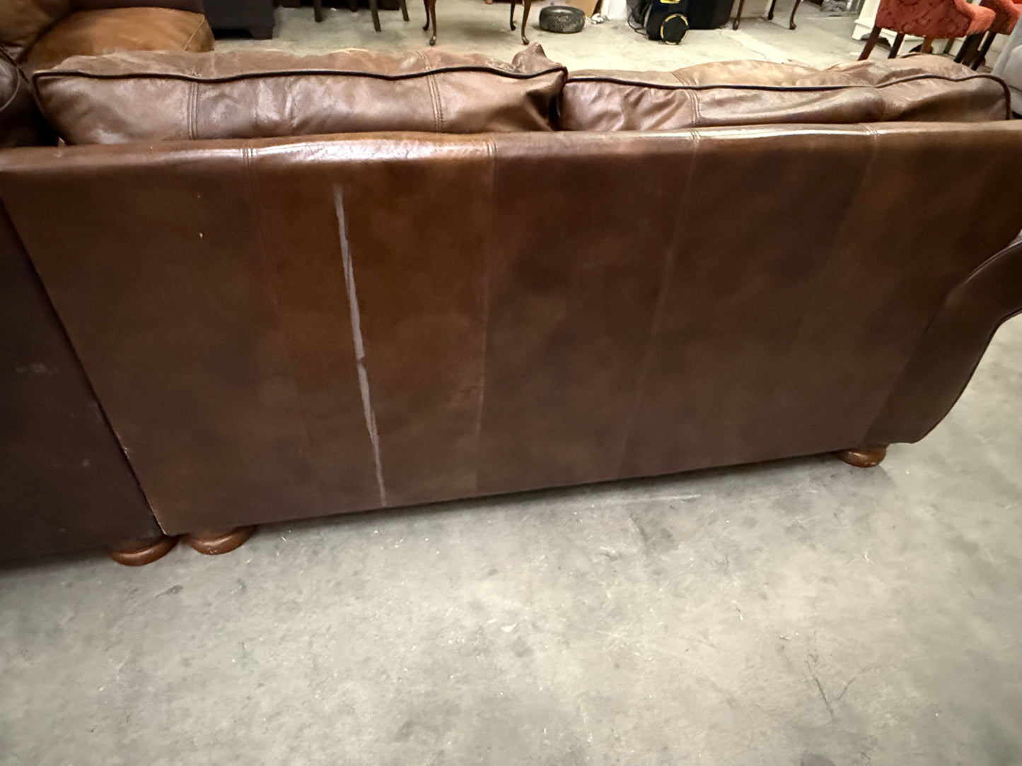 *Free Delivery* Thomasville Chestnut Real Leather 3-Piece Couch