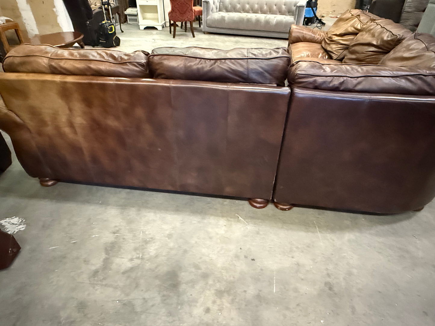 *Free Delivery* Thomasville Chestnut Real Leather 3-Piece Couch