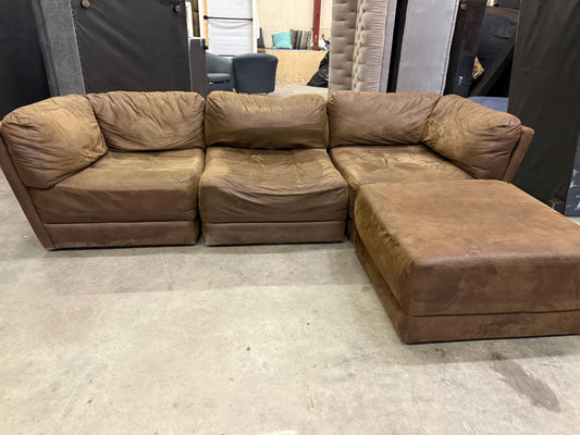 *Free Delivery* 4 Piece Modular Brown Couch