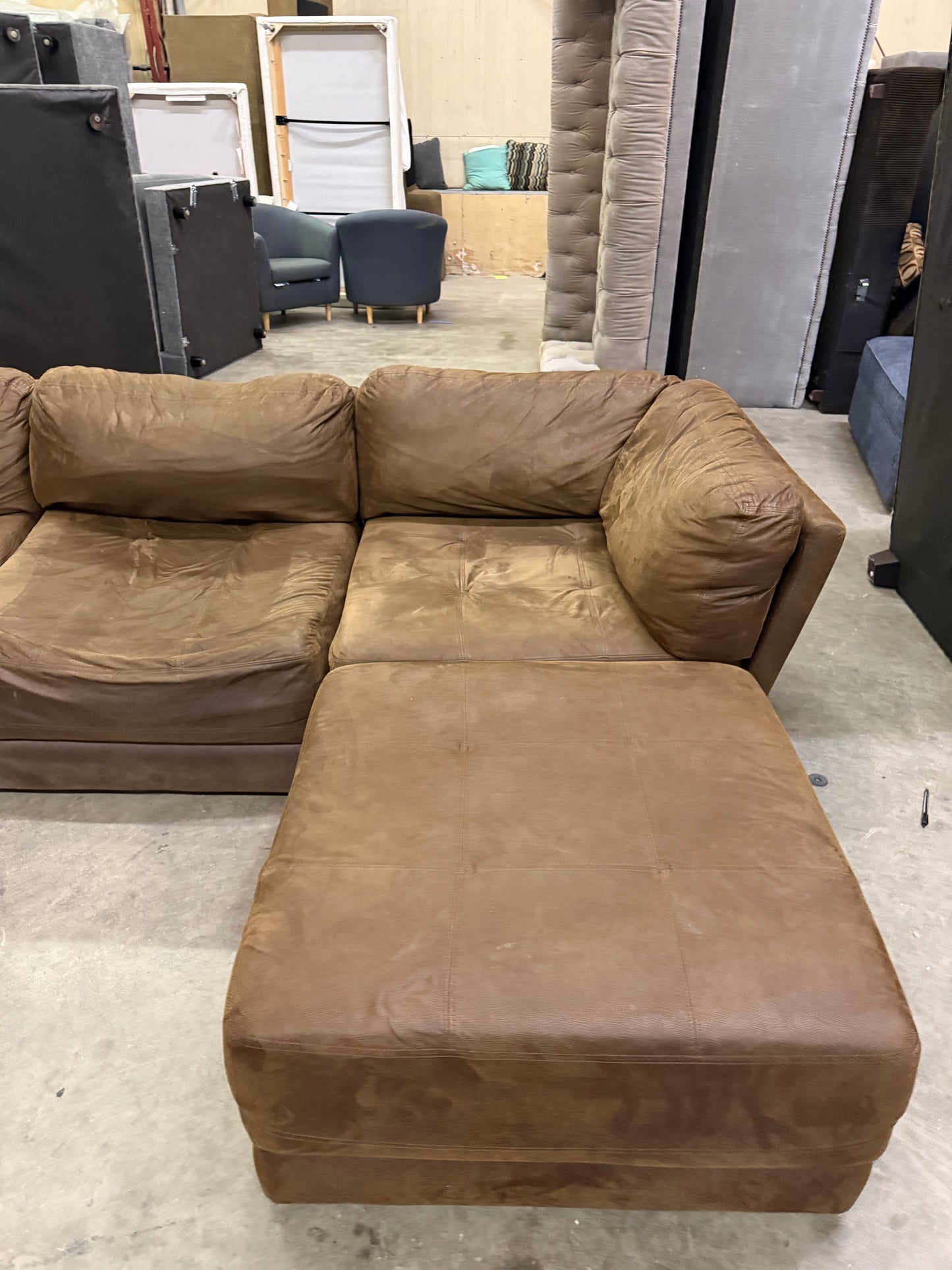 *Free Delivery* 4 Piece Modular Brown Couch