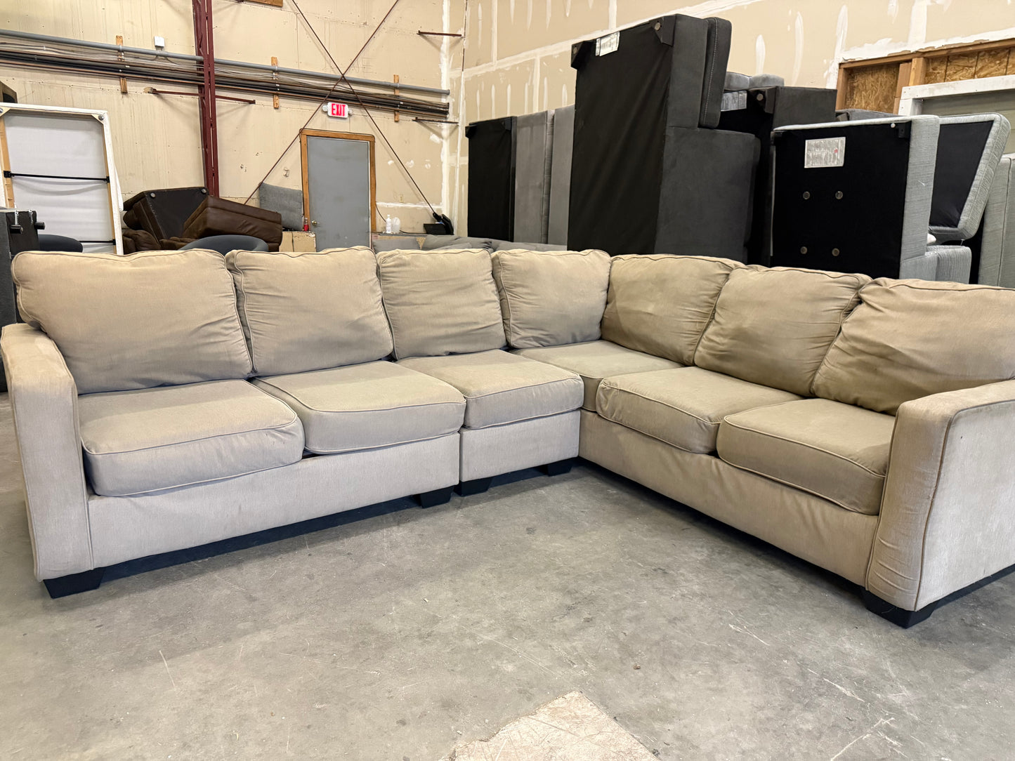 *Free Delivery* 3-Piece Beige Sectional Couch