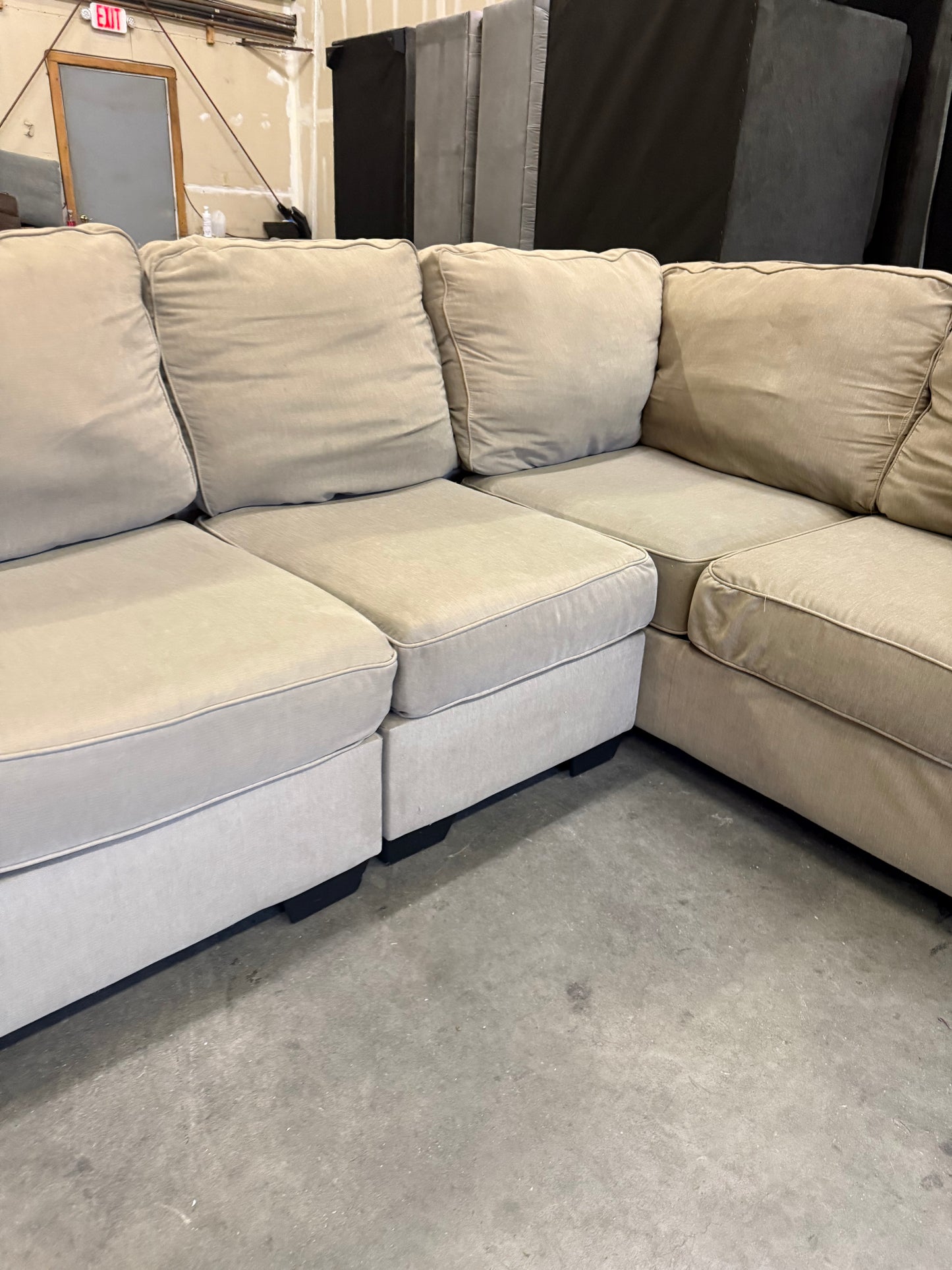 *Free Delivery* 3-Piece Beige Sectional Couch