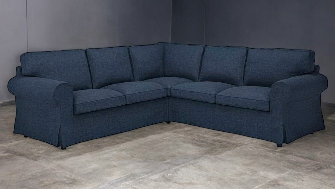 *Free Delivery* Ikea Kilanda 3-Piece Blue Sectional Couch with Washable Slipcover