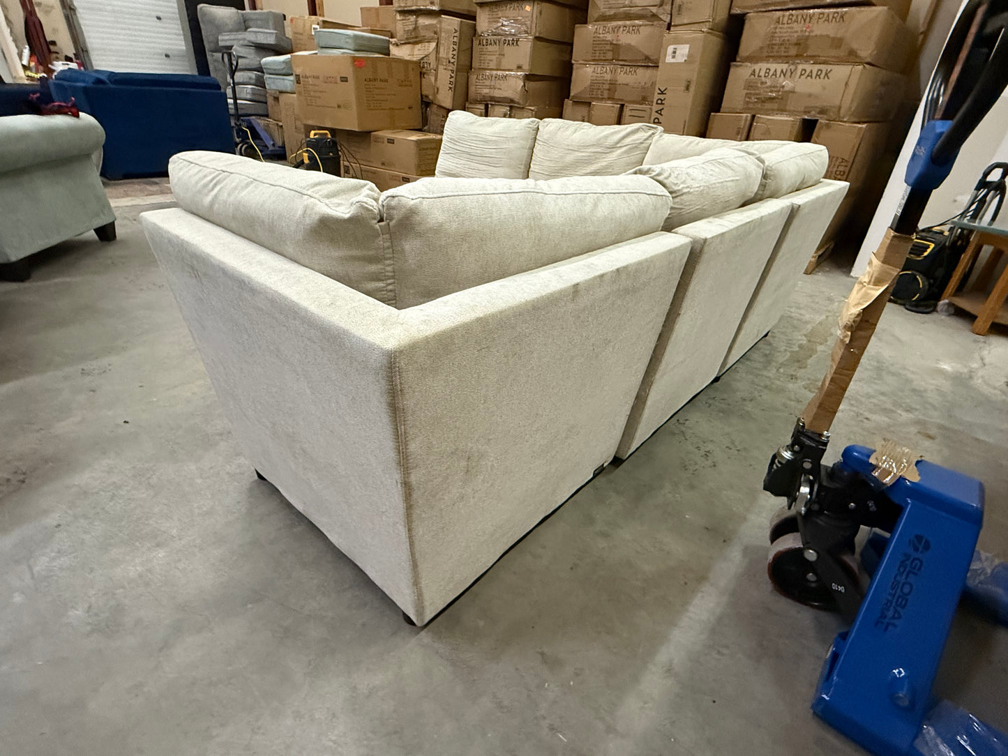 *Free Delivery* Cream Sectional Couch Modular with Ottoman