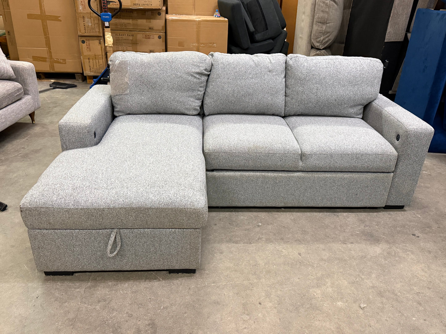 *Free Delivery* Retailer Return, Like-New Liquidation Sectional with Bed and USB