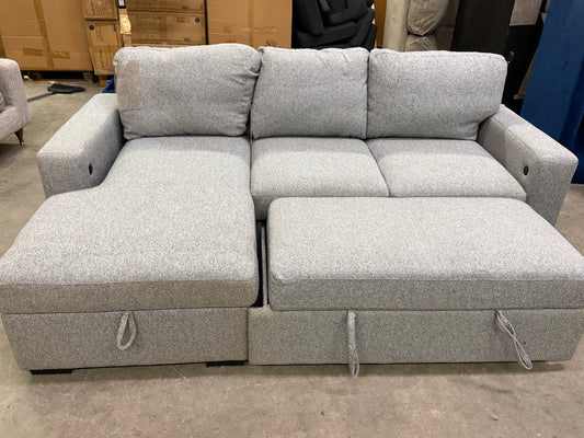 *Free Delivery* Retailer Return, Like-New Liquidation Sectional with Bed and USB