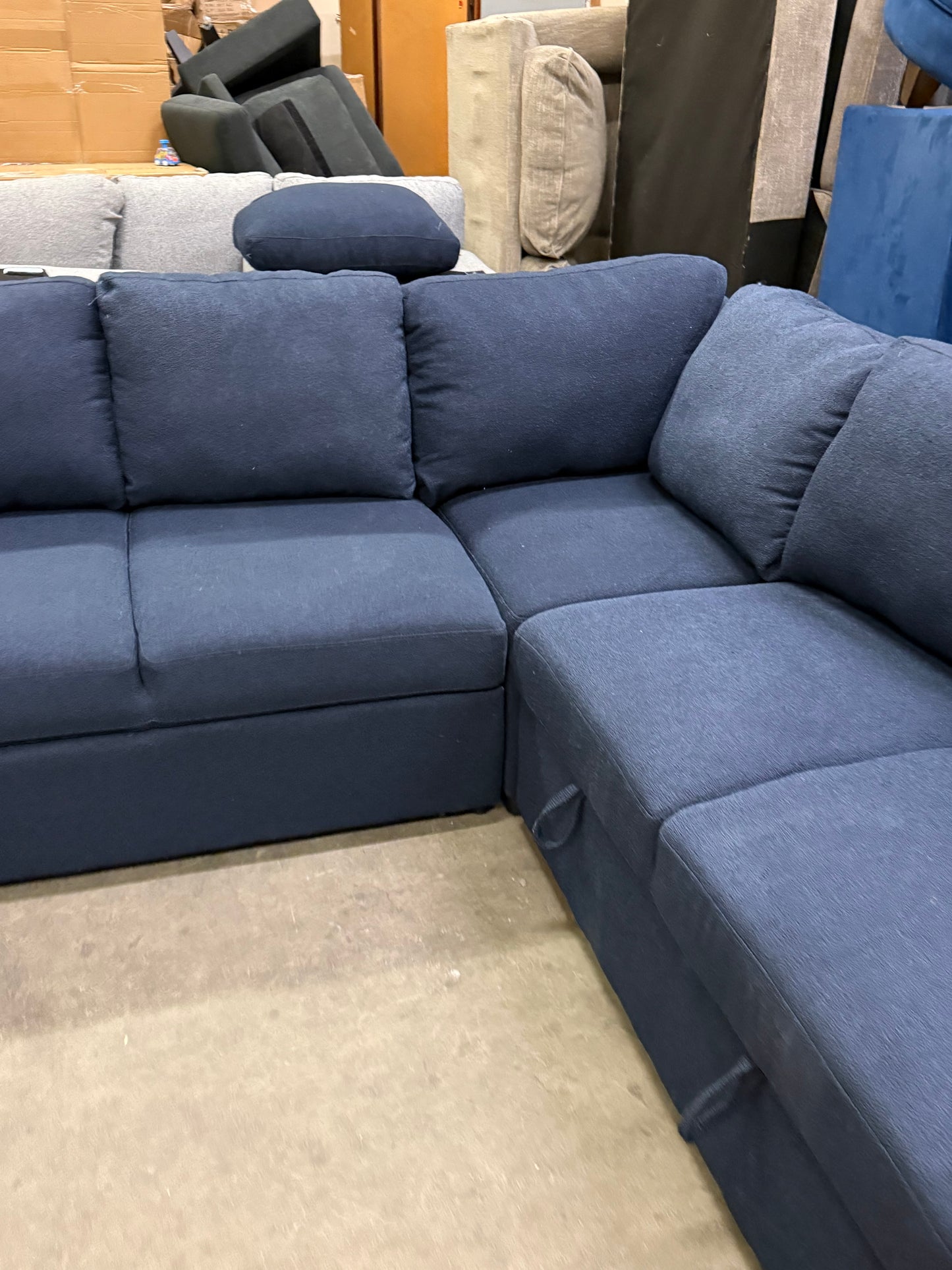 *Free Delivery* Retailer Return, Like-New Liquidation Sectional with Bed and USB and Storage