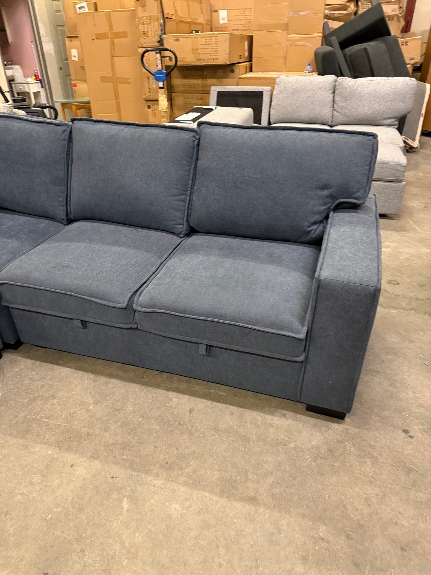 *Free Delivery* Retailer Return, Like-New Liquidation Sectional with Bed Conversion and Storage