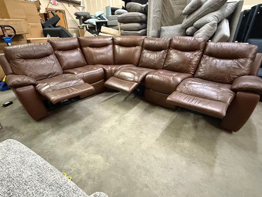 *Free Delivery* Leather Triple Recliner Sectional Couch