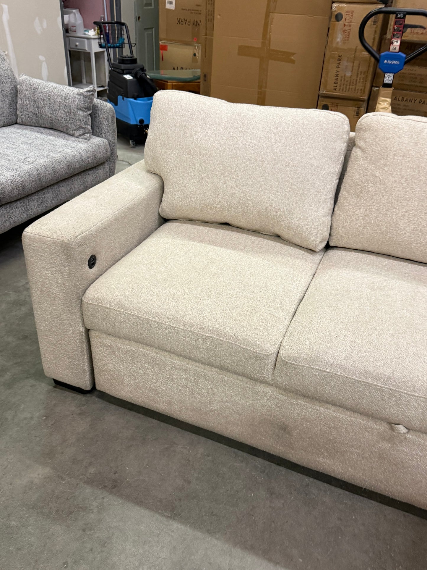 *Free Delivery* Retailer Return Liquidation Sectional with Bed and USB Beige