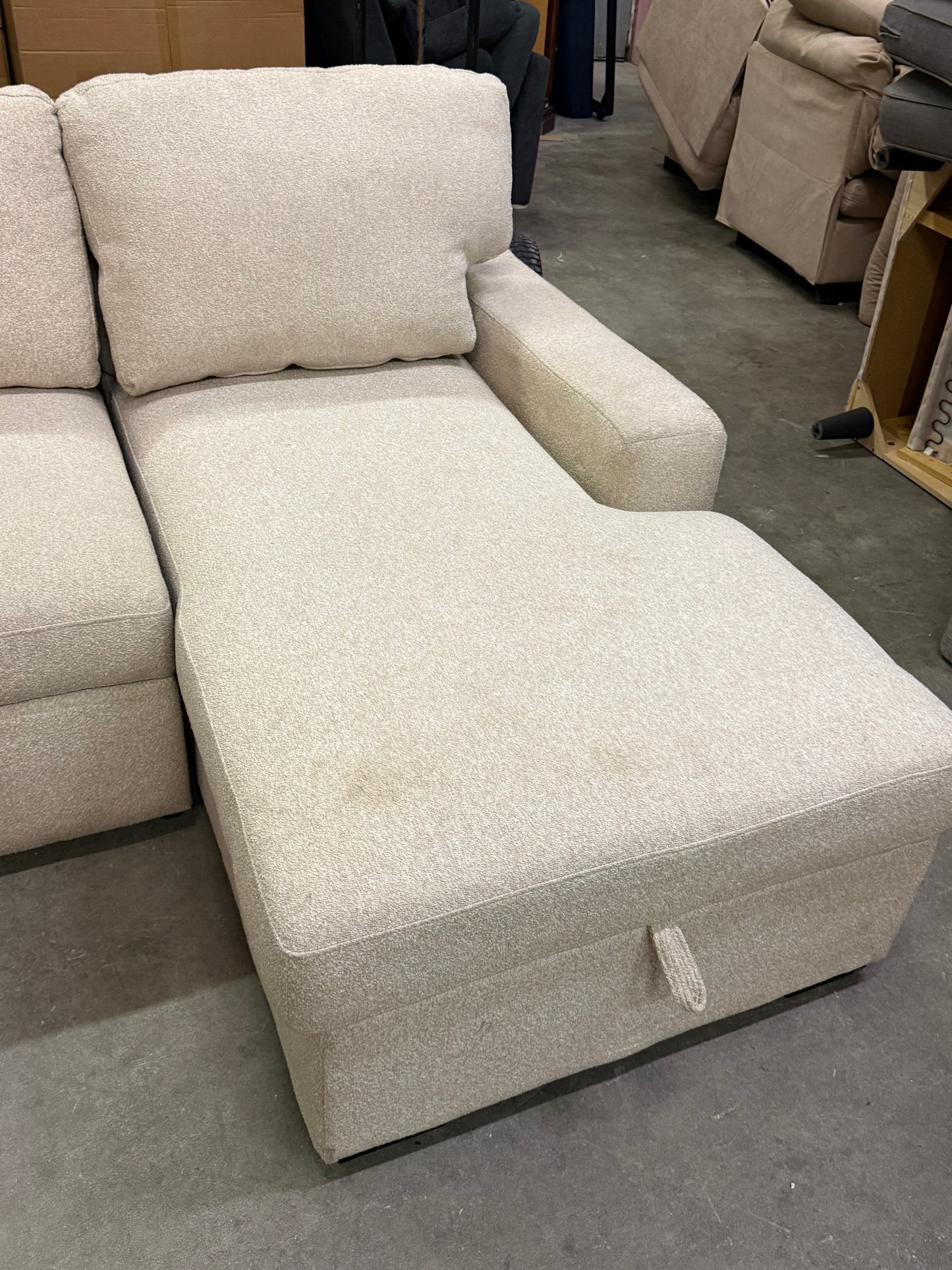 *Free Delivery* Retailer Return Liquidation Sectional with Bed and USB Beige