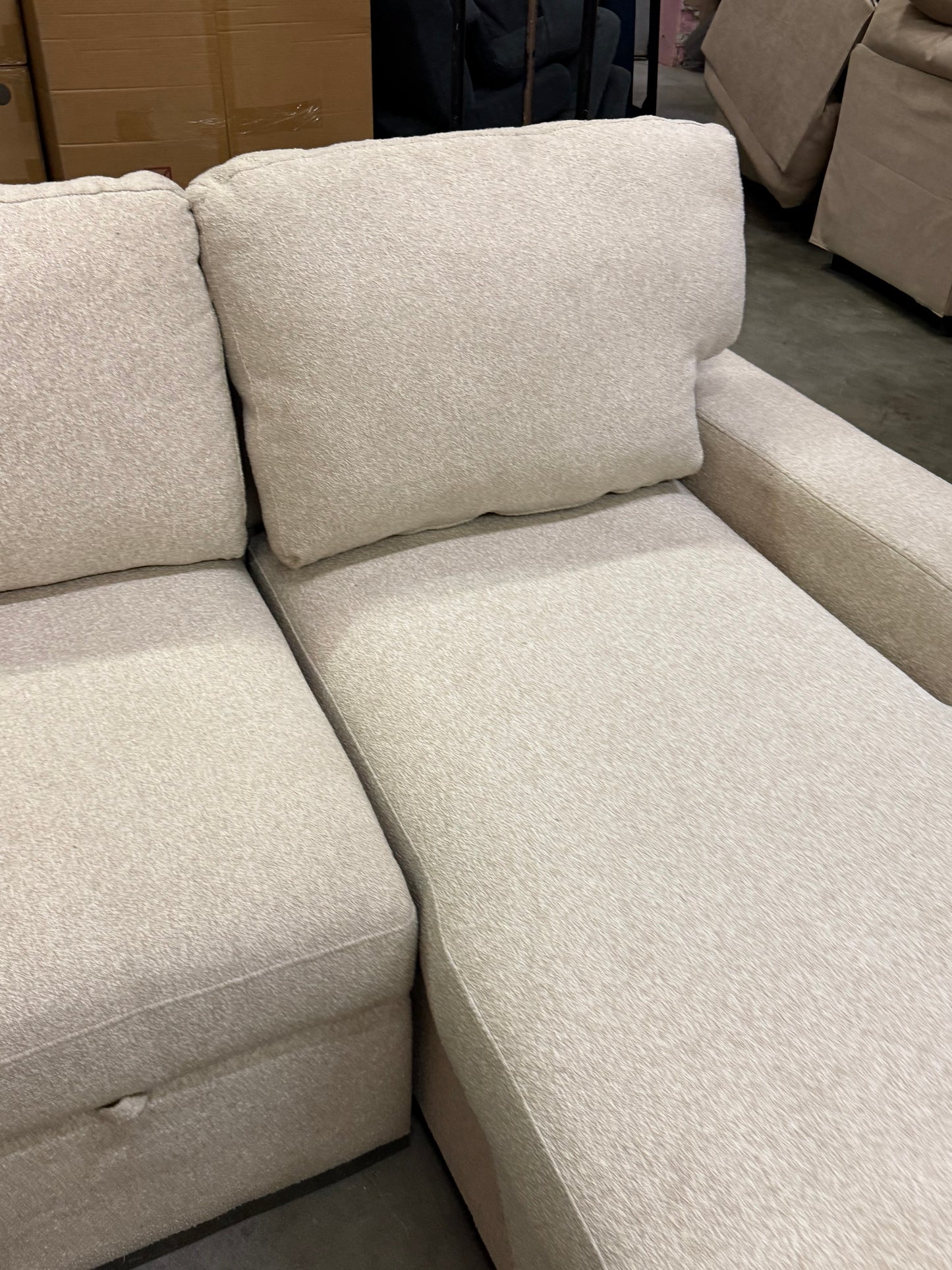 *Free Delivery* Retailer Return Liquidation Sectional with Bed and USB Beige