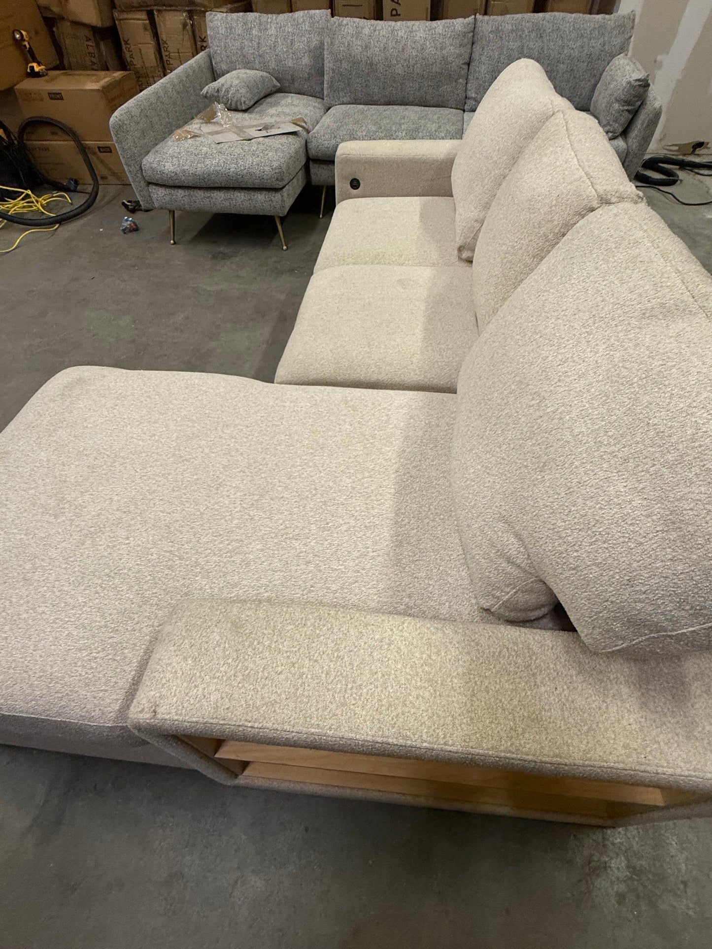 *Free Delivery* Retailer Return Liquidation Sectional with Bed and USB Beige