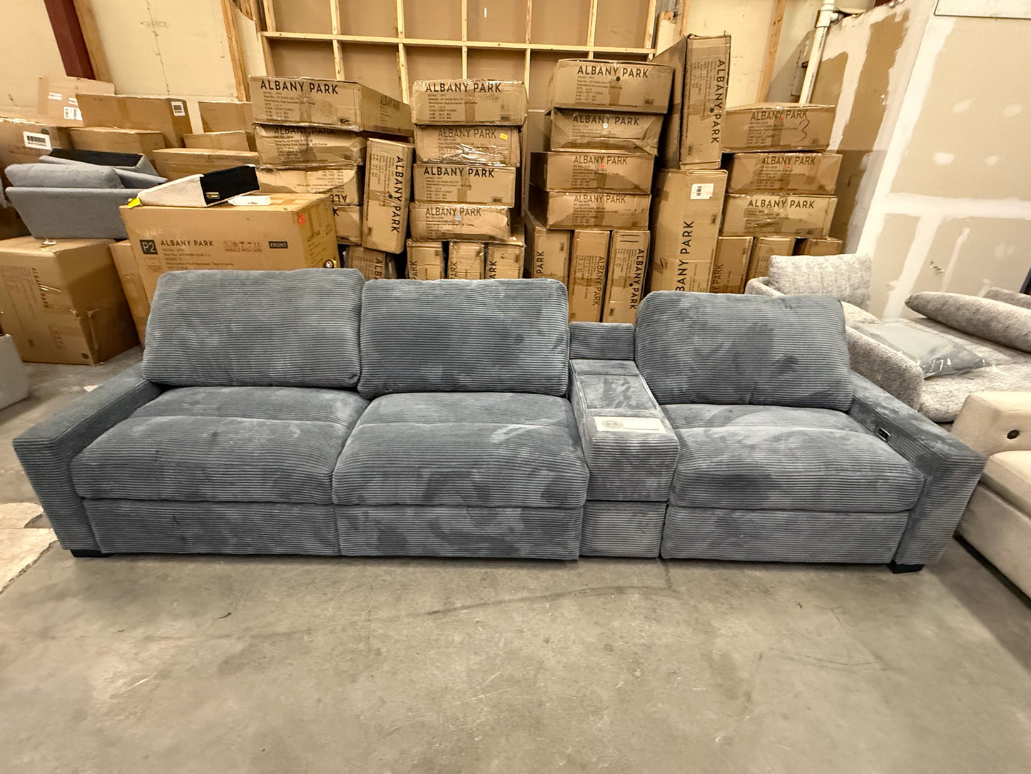 *Free Delivery* Retailer Return, Like-New Liquidation Sectional with Bed Conversion and Storage