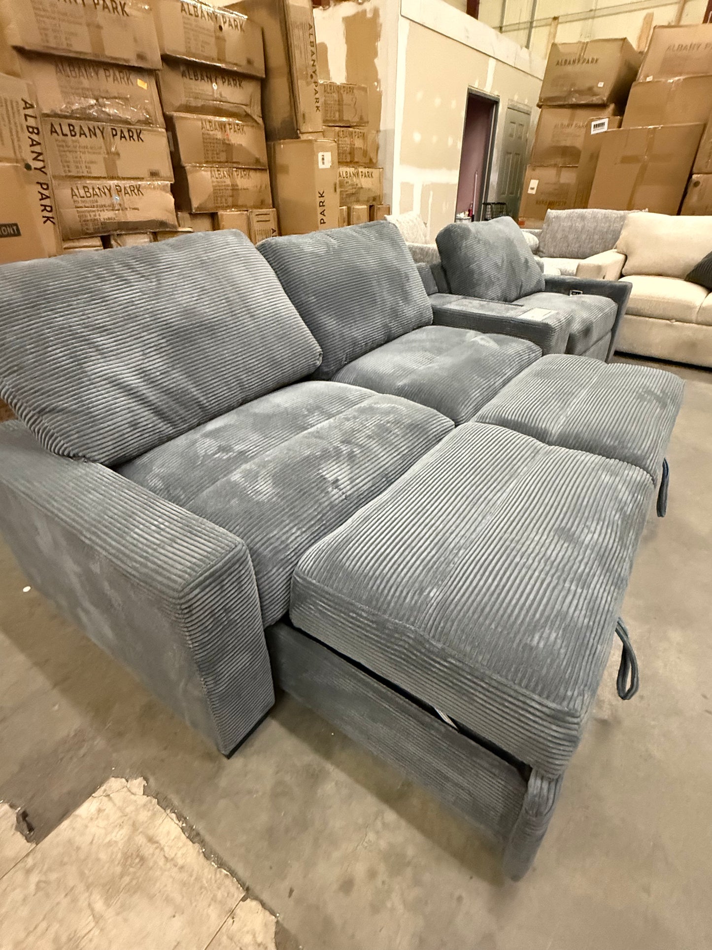 *Free Delivery* Retailer Return, Like-New Liquidation Sectional with Bed Conversion and Storage