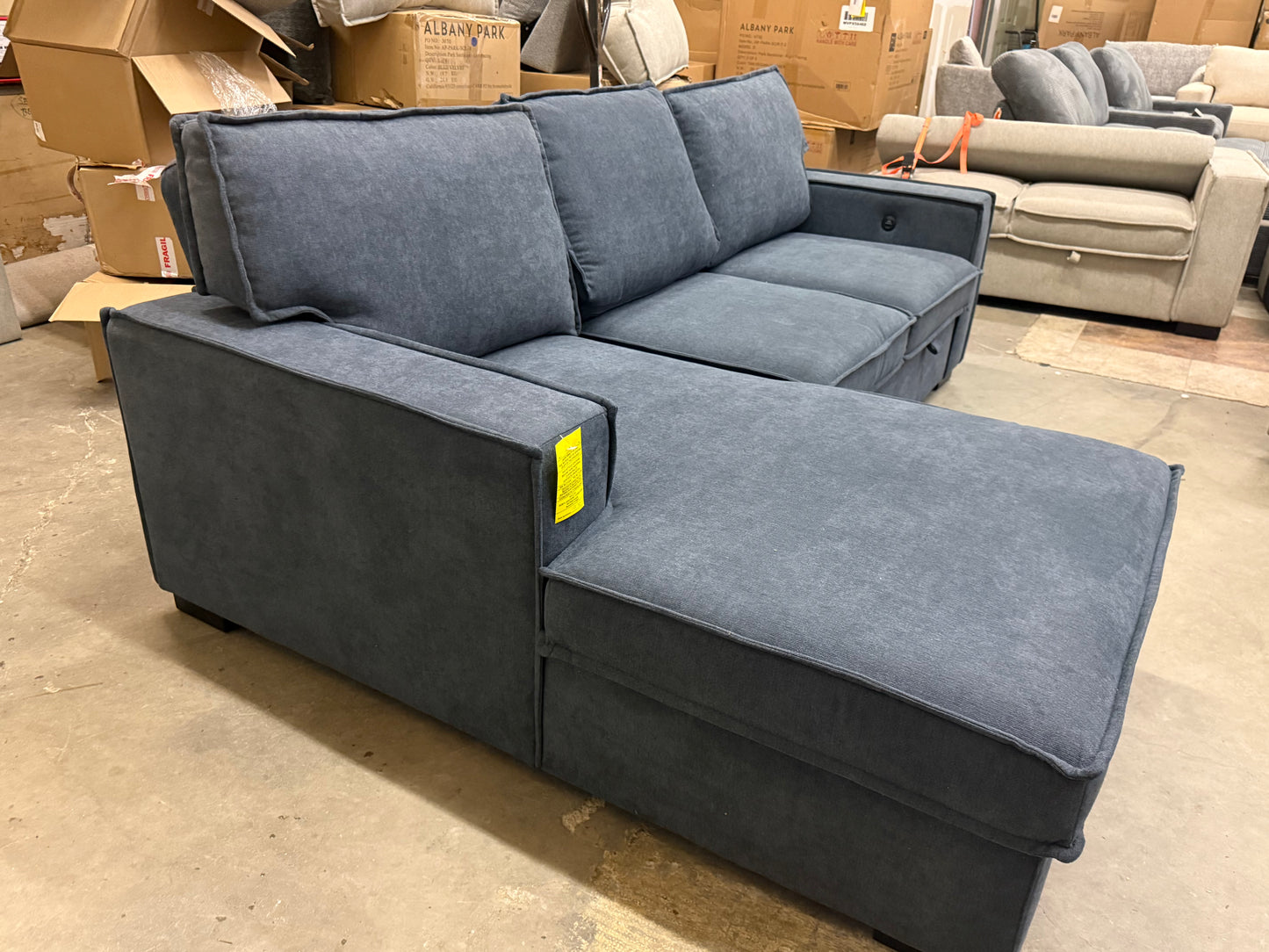 *Free Delivery* Retailer Return, Like-New Liquidation Sectional with Storage and USB