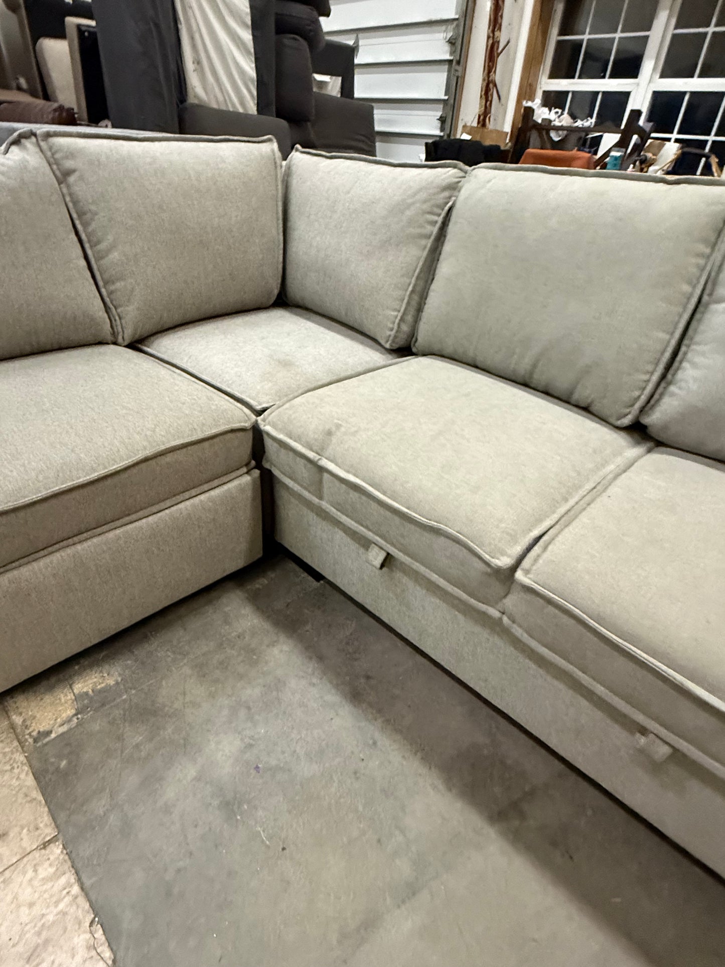 *Free Delivery* Retailer Return, Like-New Liquidation Sectional with Bed Conversion and Storage