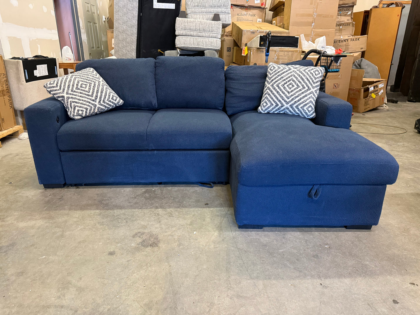 *Free Delivery* Retailer Return, Like-New Liquidation Sectional, USB, Bed Conversion and Storage